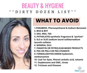 Skincare, Makeup, Personal Hygiene Dirty Dozen List